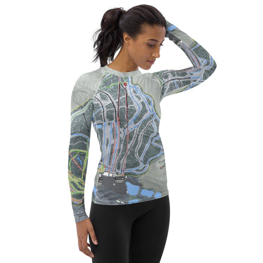 Catamount, New York Ski Trail Map Women's Base Layer Top - Powderaddicts