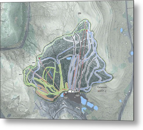 Catamount Ski Trail Map - Metal Print - Powderaddicts