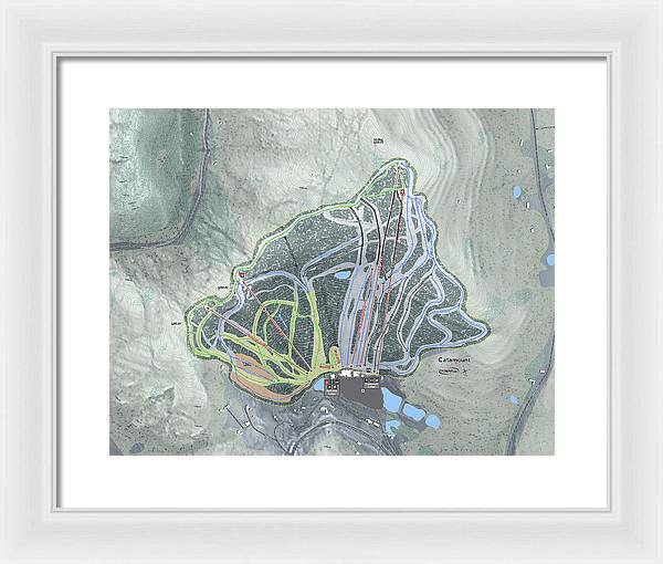 Catamount Ski Trail Map - Framed Print - Powderaddicts