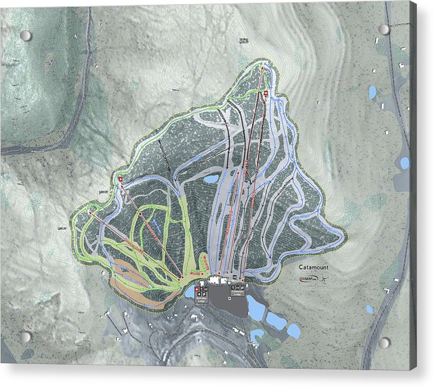 Catamount Ski Trail Map - Acrylic Print - Powderaddicts
