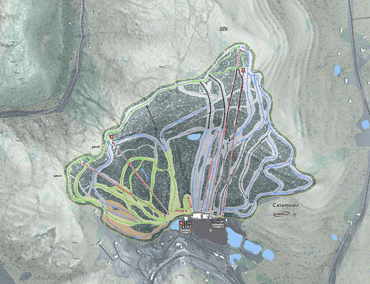 Catamount Ski Trail Map - Art Print - Powderaddicts