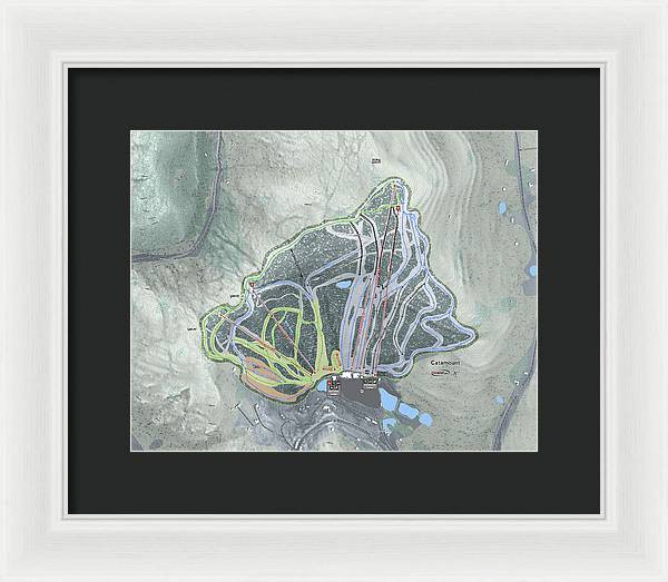 Catamount Ski Trail Map - Framed Print - Powderaddicts