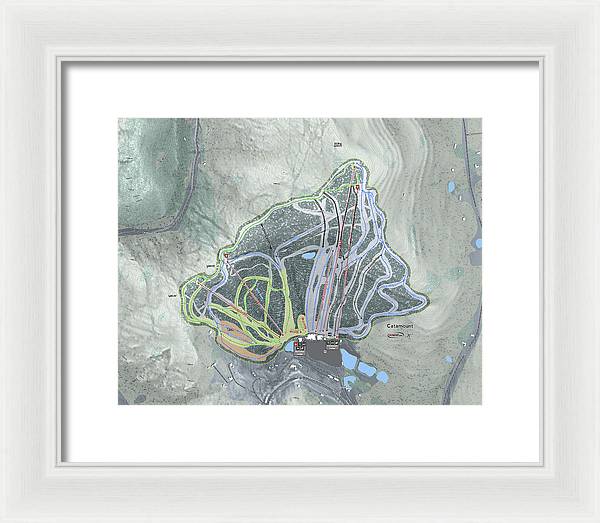 Catamount Ski Trail Map - Framed Print - Powderaddicts