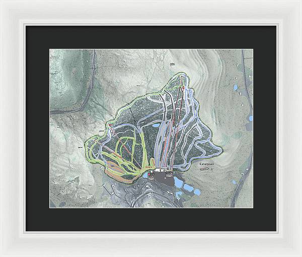 Catamount Ski Trail Map - Framed Print - Powderaddicts