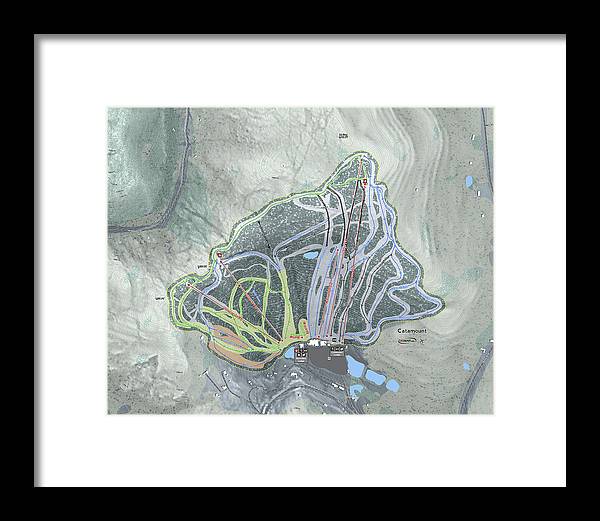 Catamount Ski Trail Map - Framed Print - Powderaddicts