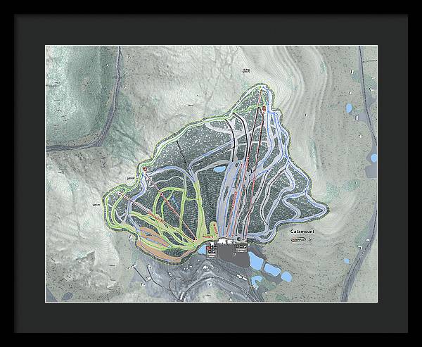 Catamount Ski Trail Map - Framed Print - Powderaddicts