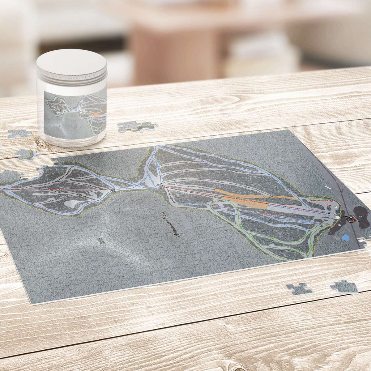 Willamette Pass, Oregon Ski Trail Map Puzzle - Powderaddicts