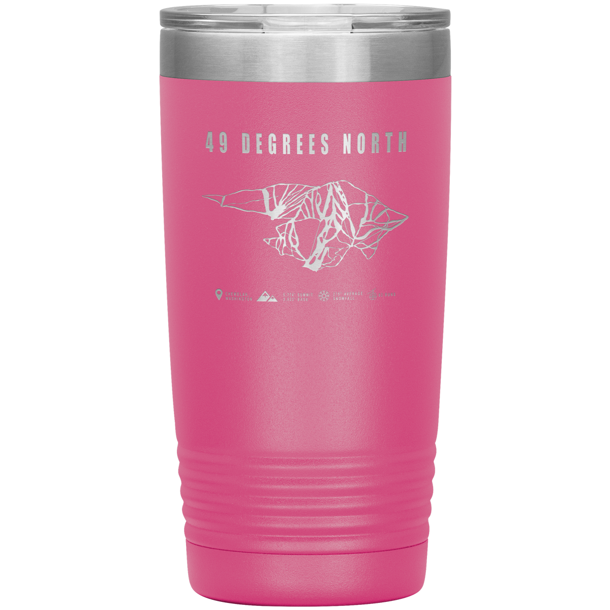 49 Degrees North, Washington Ski Trail Map 20oz Tumbler - Powderaddicts