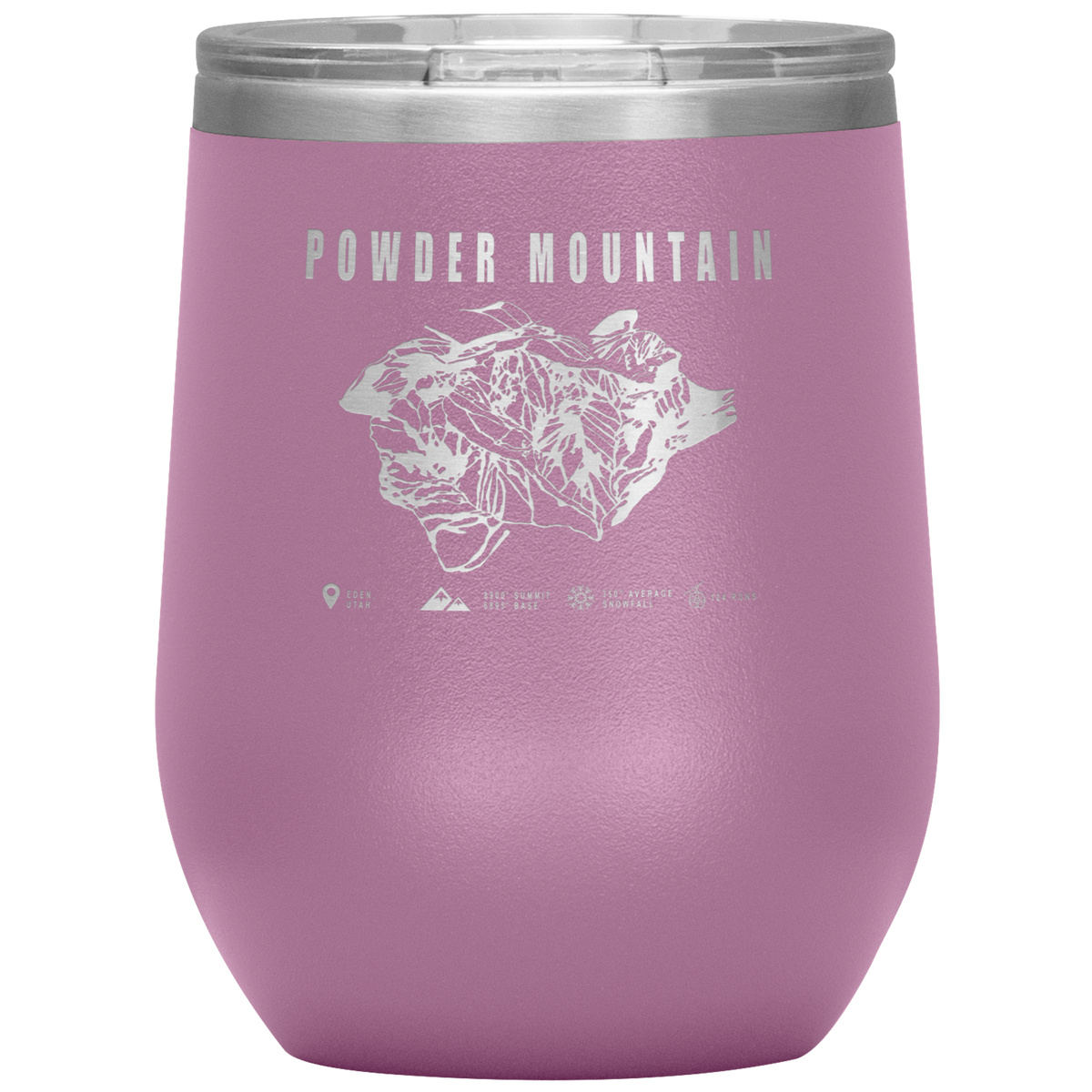 Powder Mountain,Utah Ski Trail Map Wine 12oz Tumbler - Powderaddicts