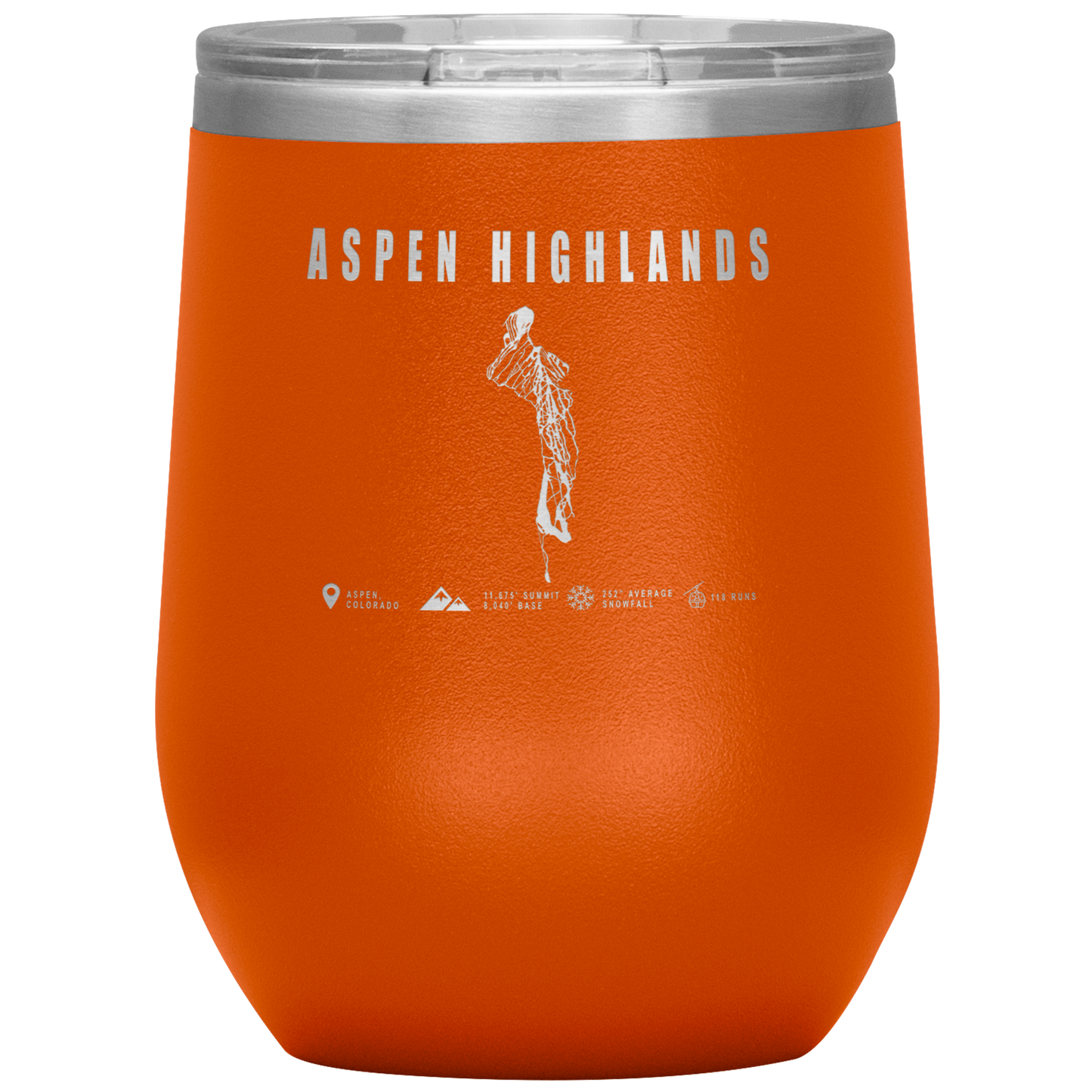 Aspen Highlands,Colorado Ski Resort Wine 12 oz Tumbler - Powderaddicts