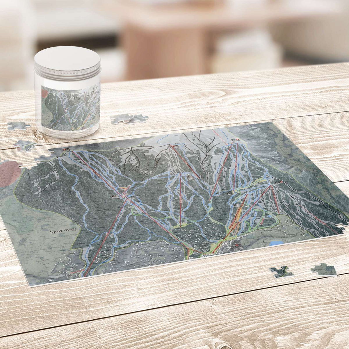Snowmass, Colorado Ski Trail Map Puzzles - Powderaddicts