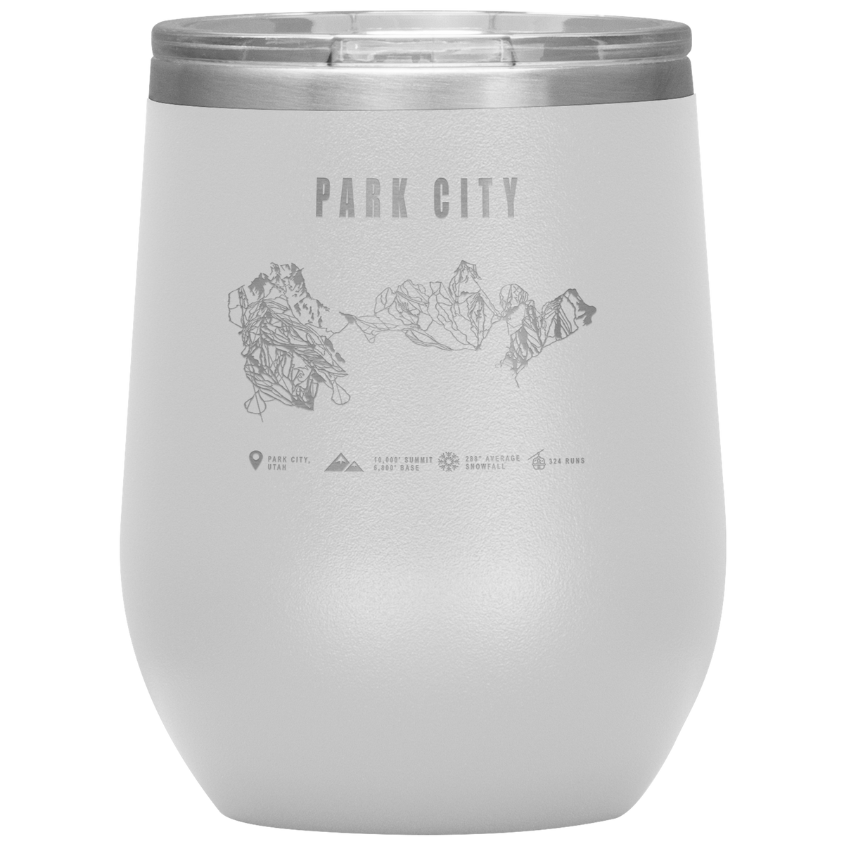 Park city,Utah Ski Trail Map Wine 12oz Tumbler - Powderaddicts