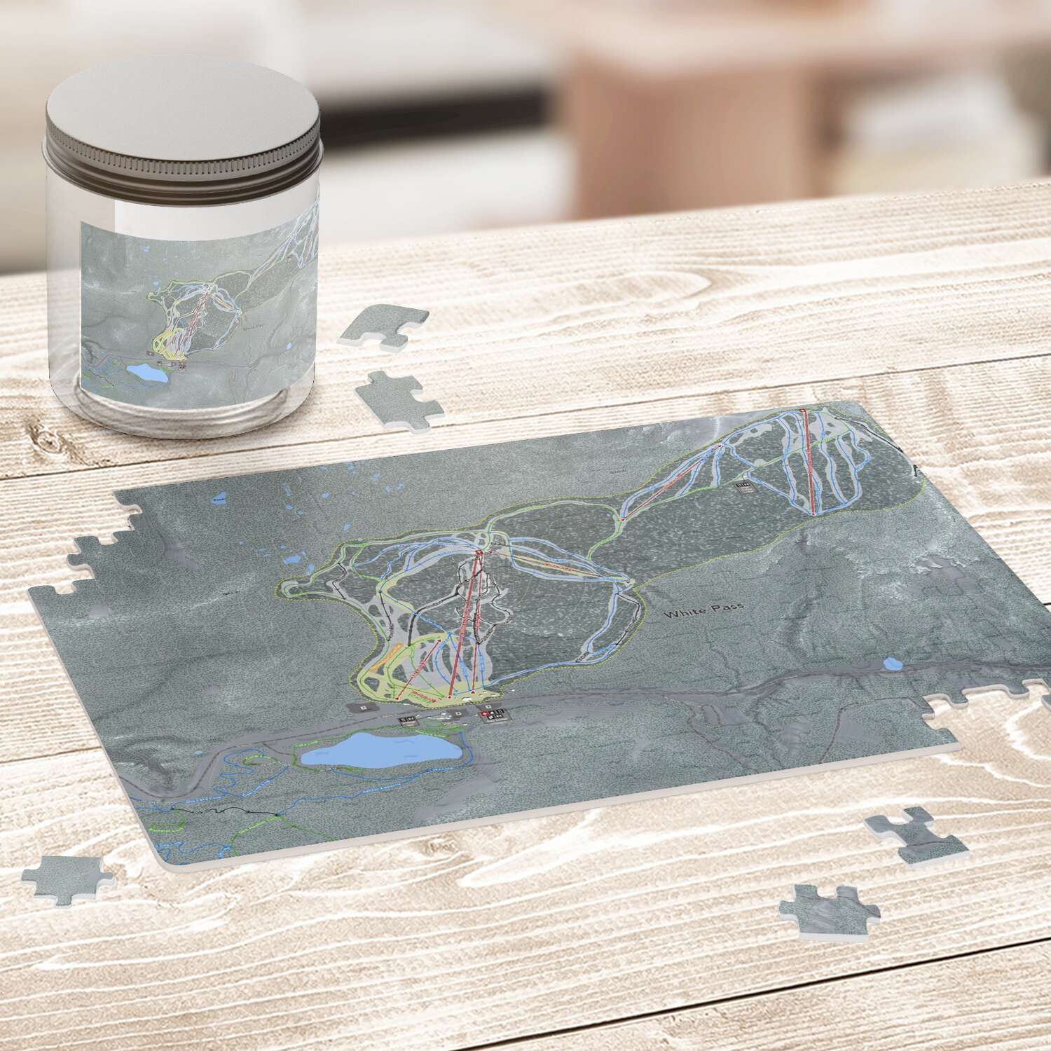 White Pass Washington Ski Map Resort Puzzle - Powderaddicts