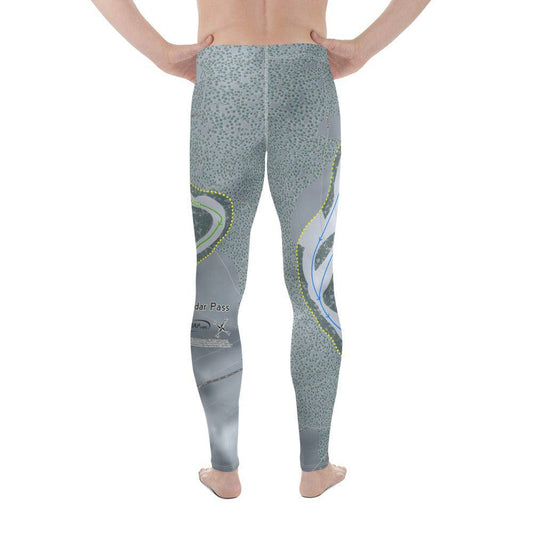 Cedar Pass, California Ski Trail Map Men's Base Layer Bottom - Powderaddicts
