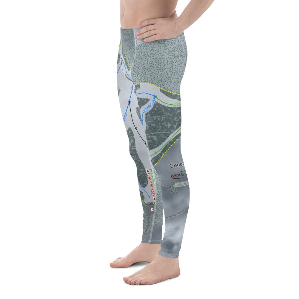 Cedar Pass, California Ski Trail Map Men's Base Layer Bottom - Powderaddicts