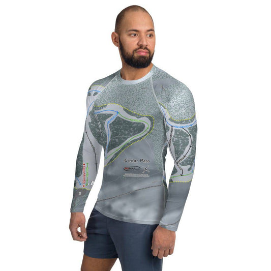 Cedar Pass, California Ski Trail Map Men's Base Layer Top - Powderaddicts