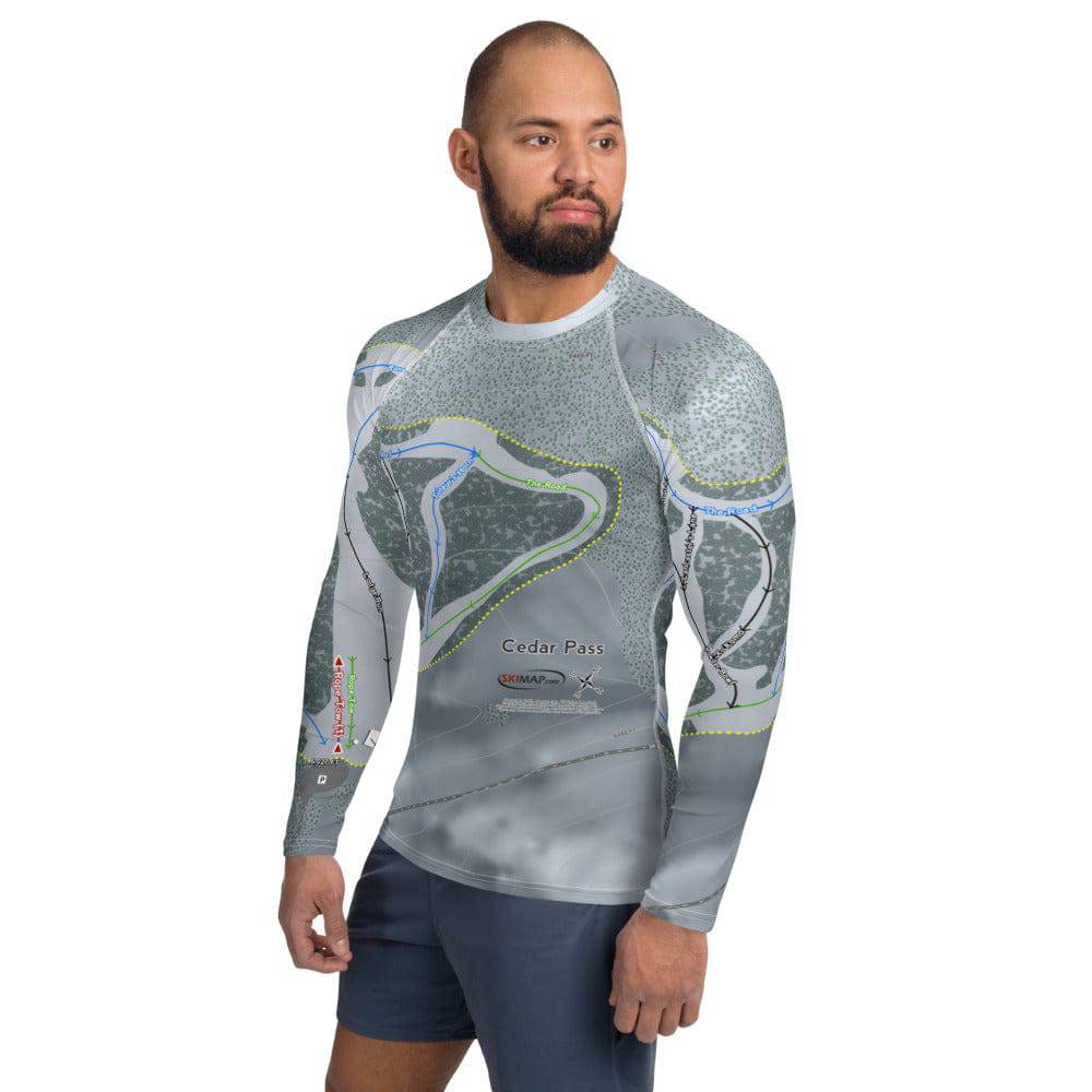 Cedar Pass, California Ski Trail Map Men's Base Layer Top - Powderaddicts