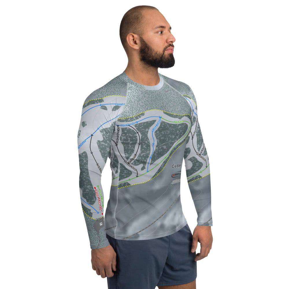 Cedar Pass, California Ski Trail Map Men's Base Layer Top - Powderaddicts