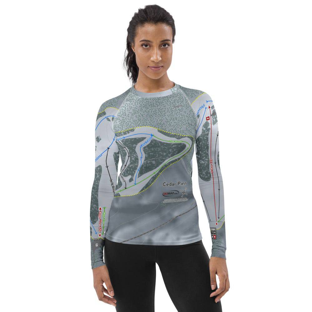 Cedar Pass, California Ski Trail Map Women's Base Layer Top