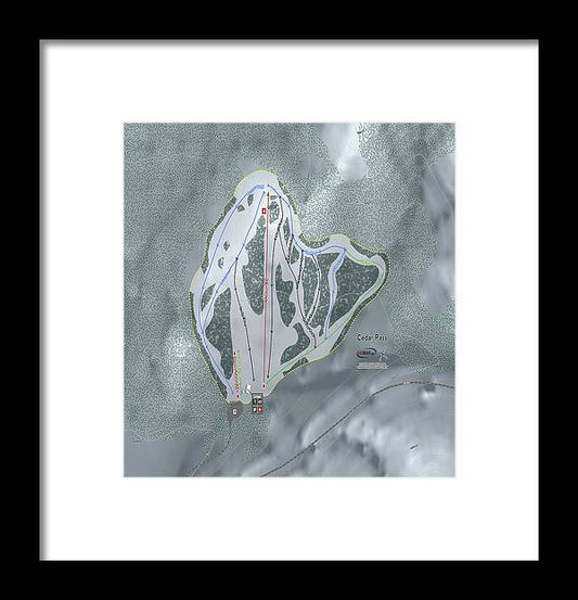 Cedar Pass Ski Trail Map - Framed Print - Powderaddicts