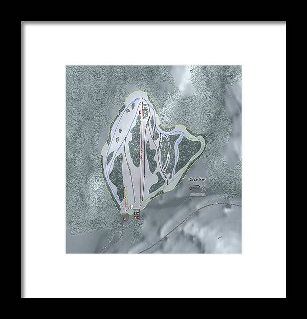 Cedar Pass Ski Trail Map - Framed Print - Powderaddicts