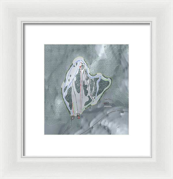 Cedar Pass Ski Trail Map - Framed Print - Powderaddicts