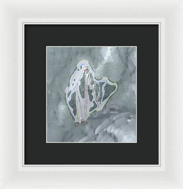 Cedar Pass Ski Trail Map - Framed Print - Powderaddicts