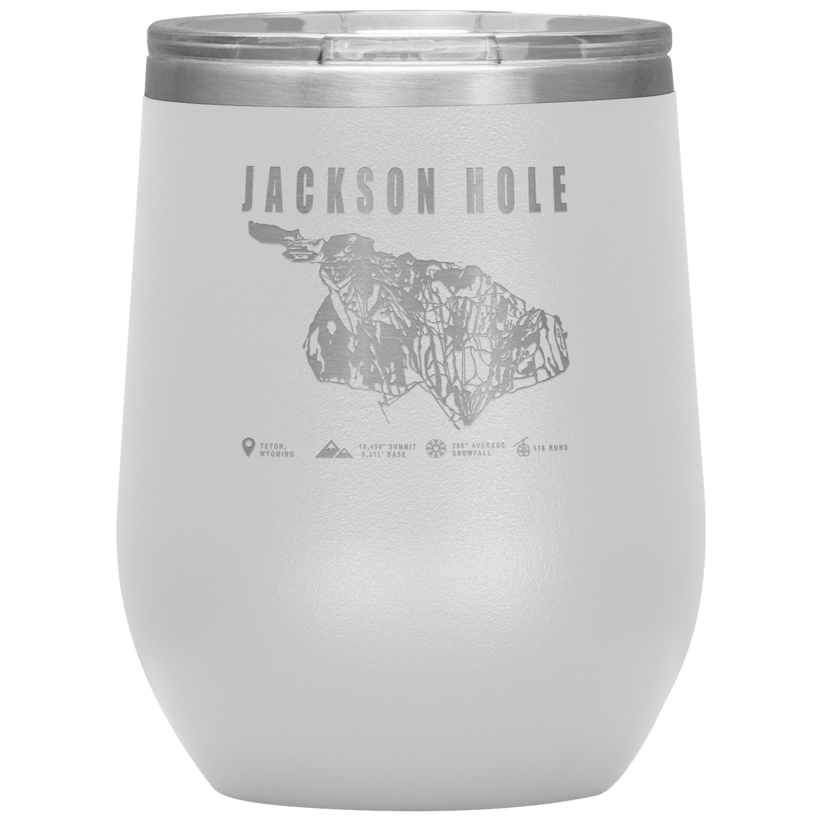 Jackson Hole Wyoming Ski Trail Map Wine 12oz Tumbler - Powderaddicts