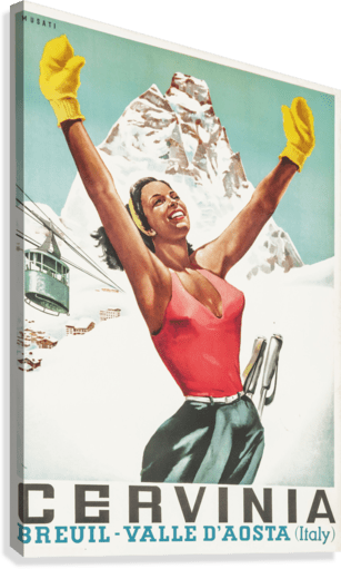 Cervinia vintage poster - Powderaddicts