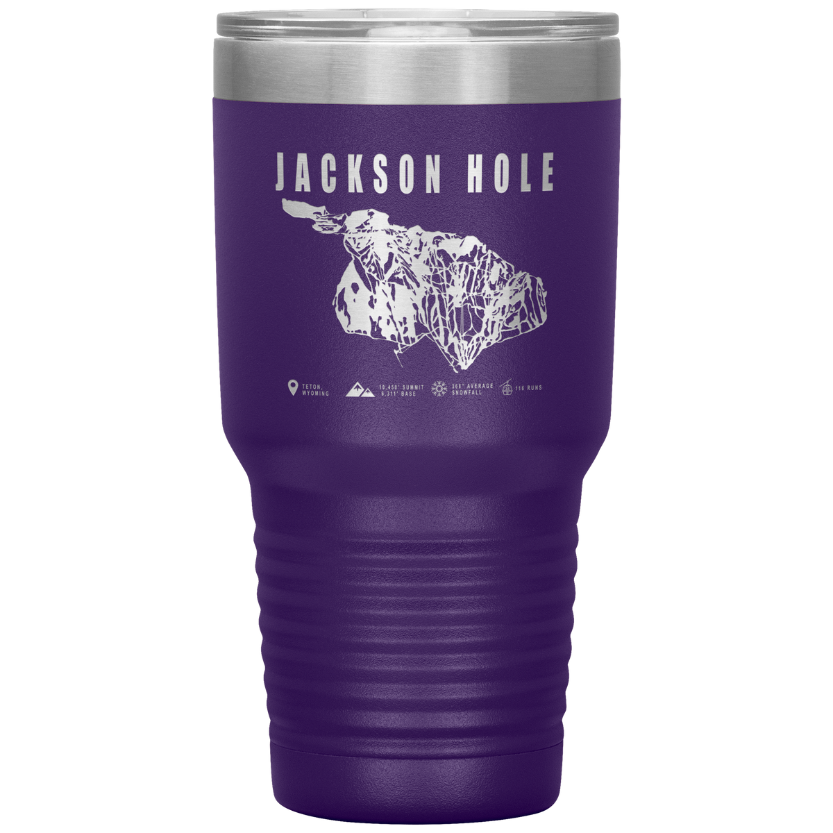Jackson Hole Wyoming Ski Trail Map 30oz Tumbler - Powderaddicts