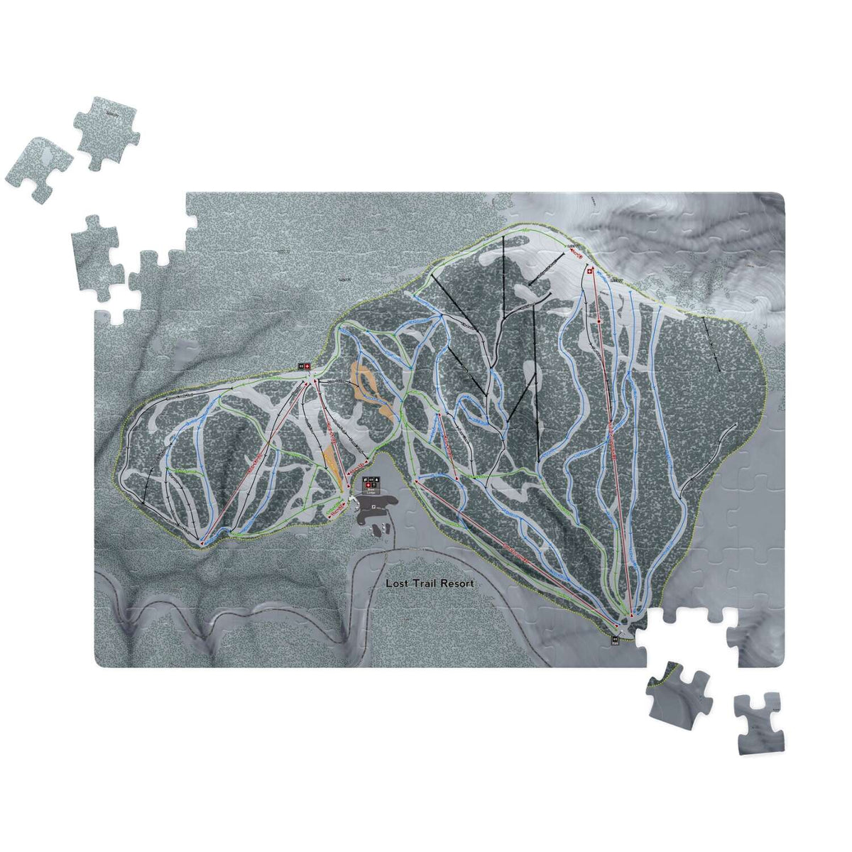 Lost Trail Montana Ski Trail Map Puzzle - Powderaddicts