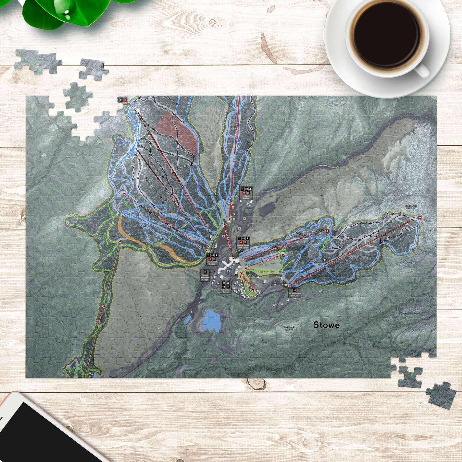 Stowe Vermont Ski Trail Map Puzzle - Powderaddicts