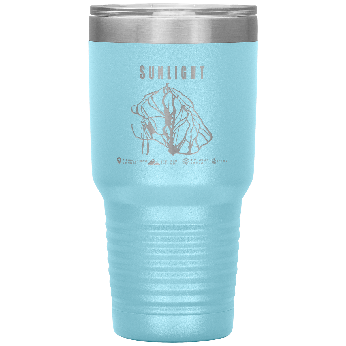 Sunlight Colorado Ski Trail Map 30oz Tumbler - Powderaddicts