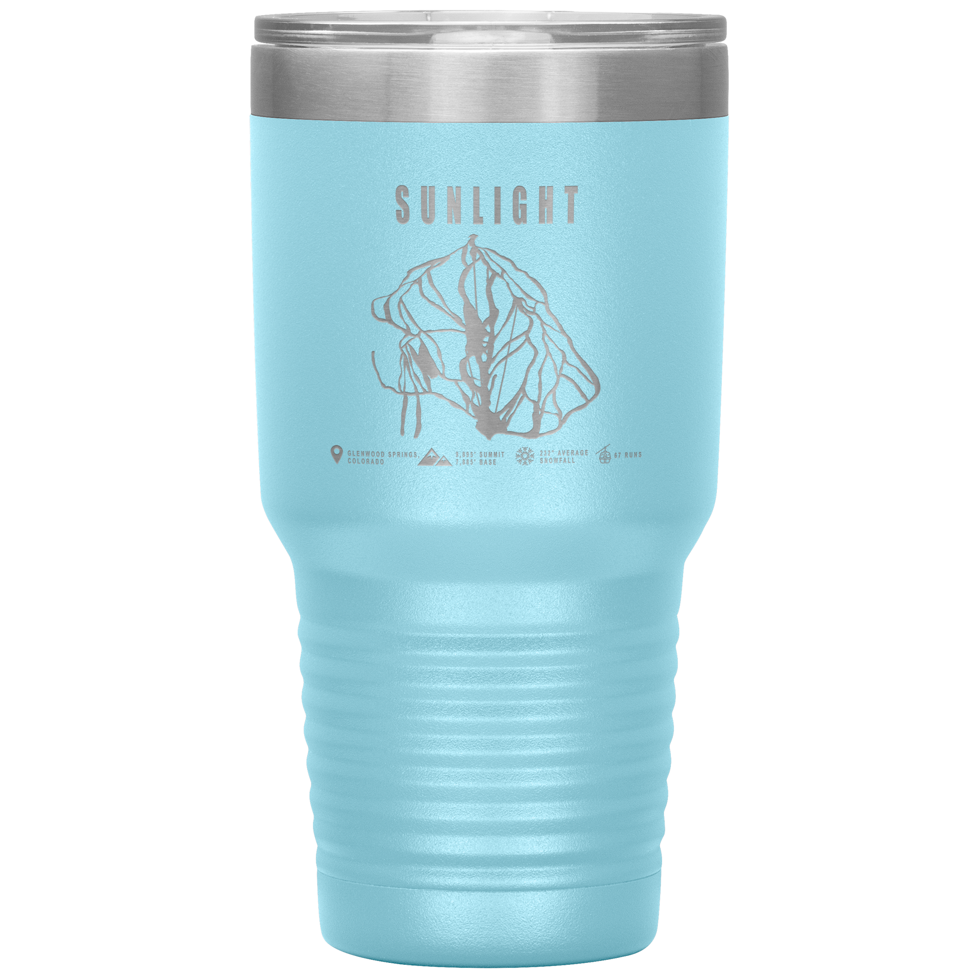 Sunlight Colorado Ski Trail Map 30oz Tumbler - Powderaddicts