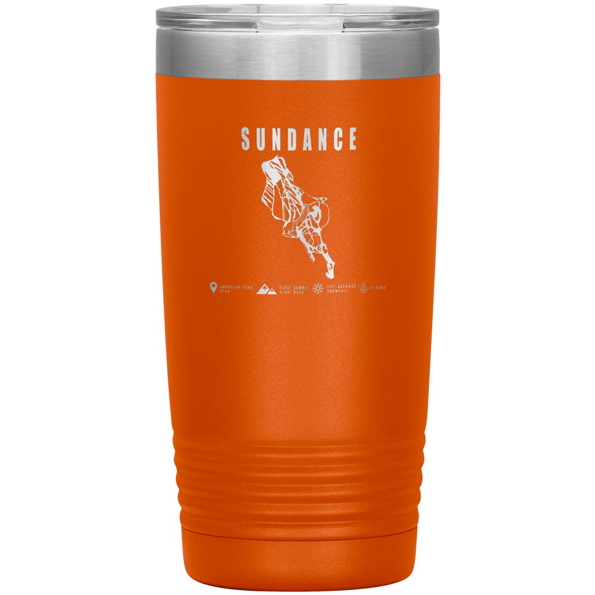 Sundance,Utah Ski Trail Map 20oz Tumbler - Powderaddicts