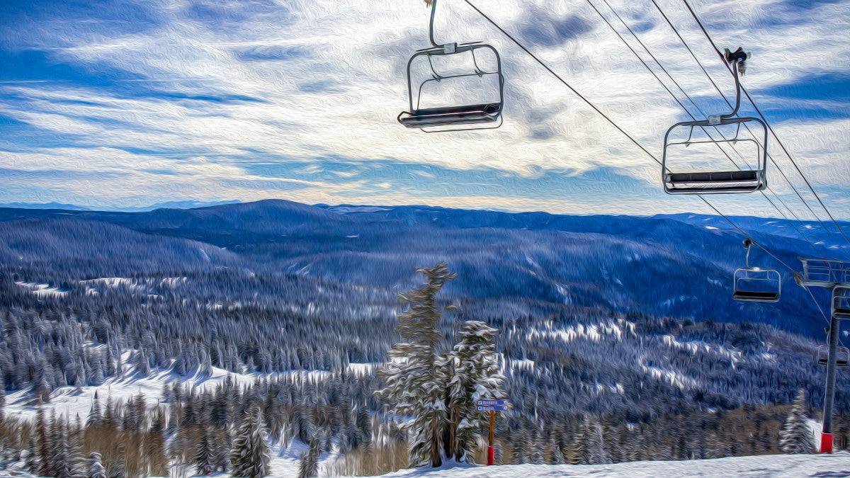 chairlift oil painting - Powderaddicts