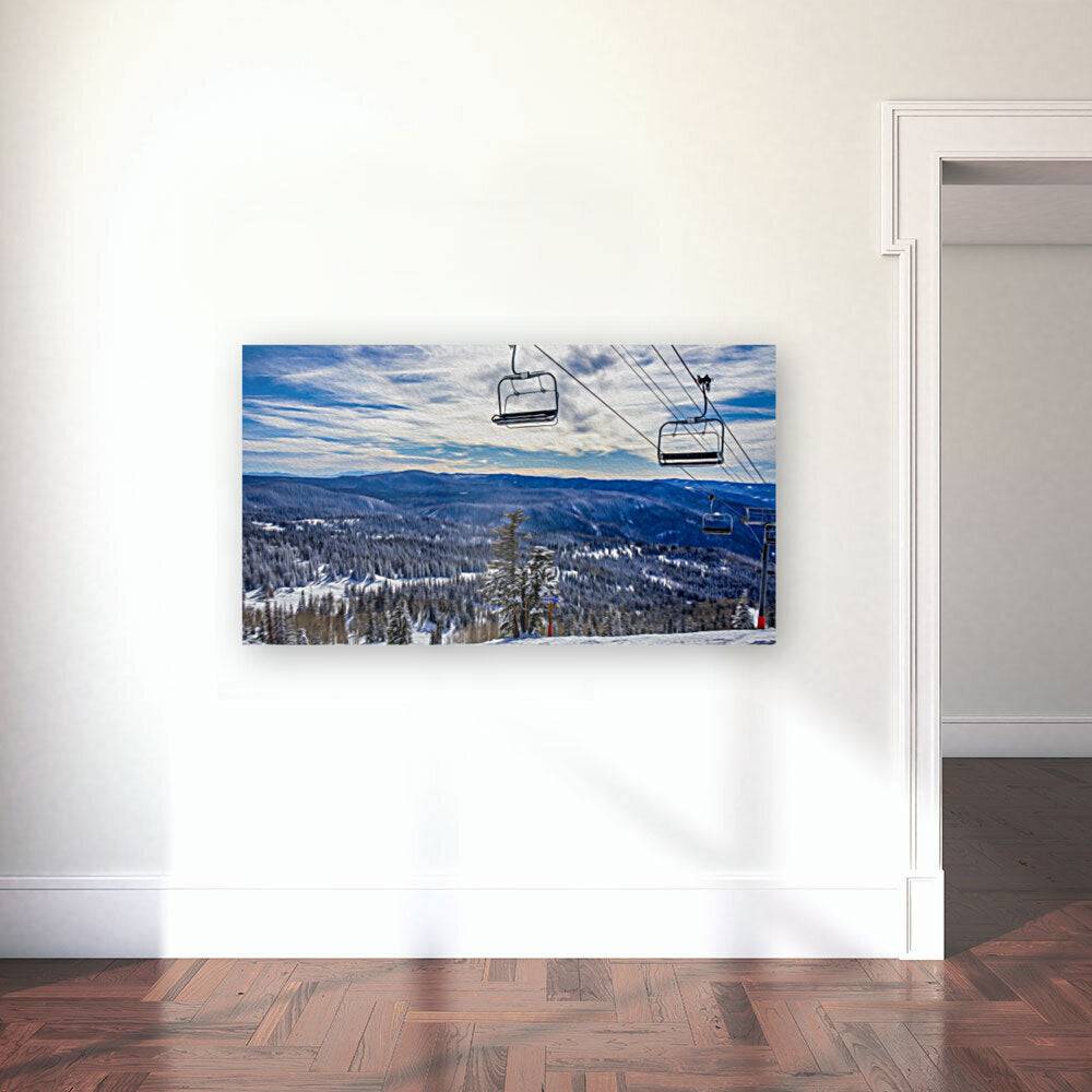 chairlift oil painting - Powderaddicts