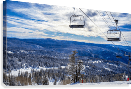 chairlift oil painting - Powderaddicts