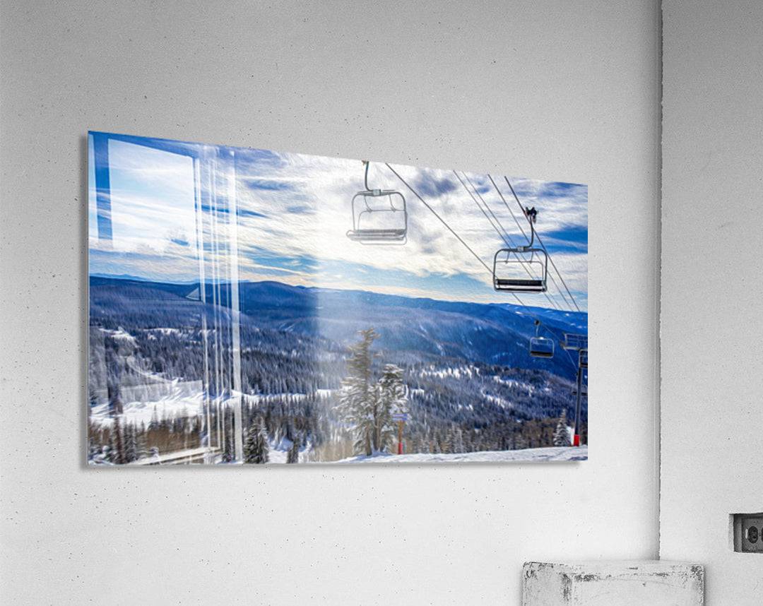 chairlift oil painting - Powderaddicts