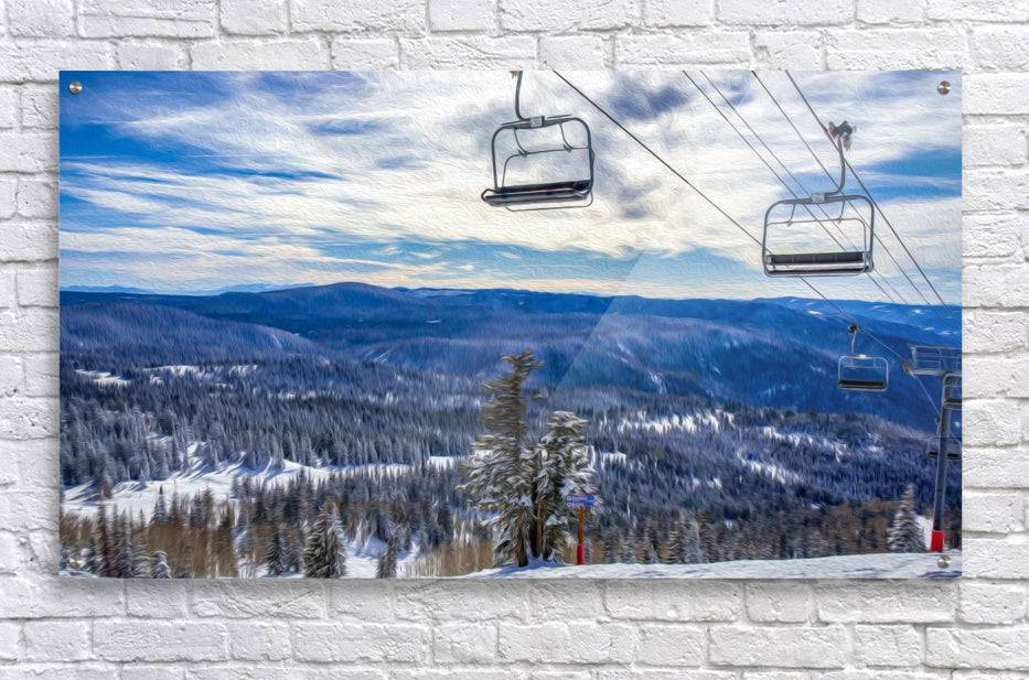 chairlift oil painting - Powderaddicts