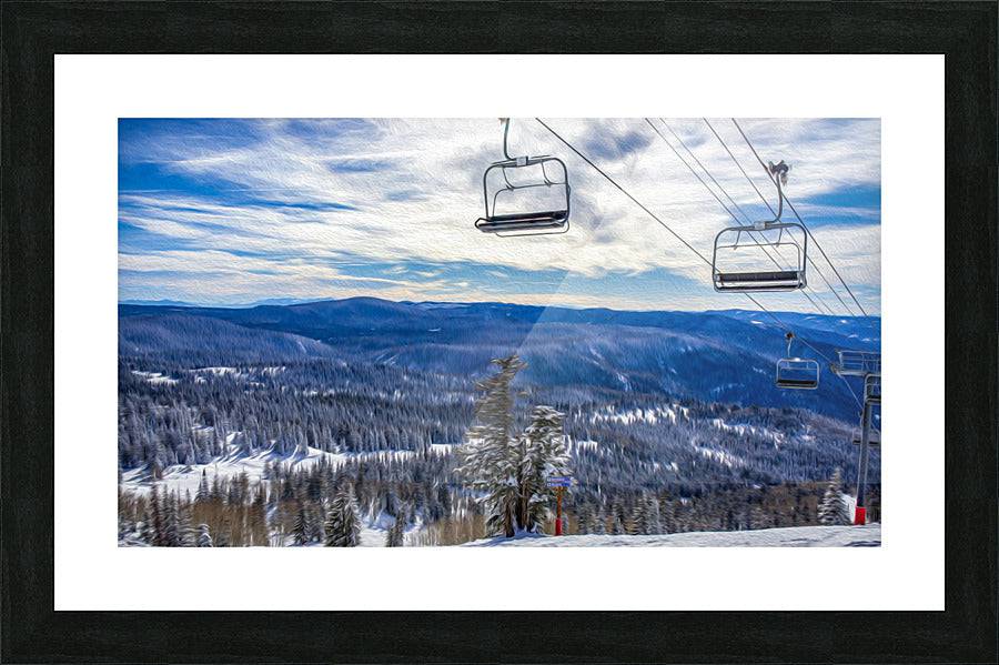 chairlift oil painting - Powderaddicts