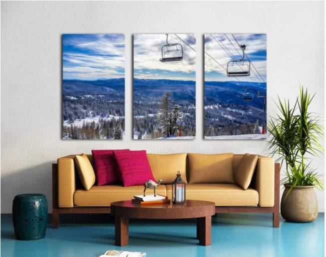 chairlift oil painting - Powderaddicts