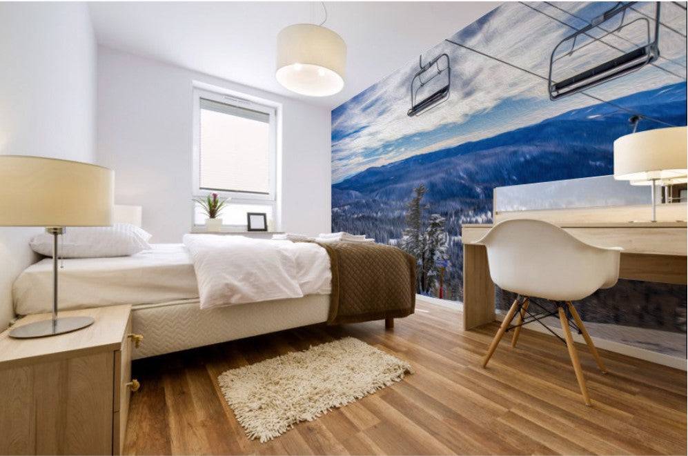 chairlift oil painting - Powderaddicts