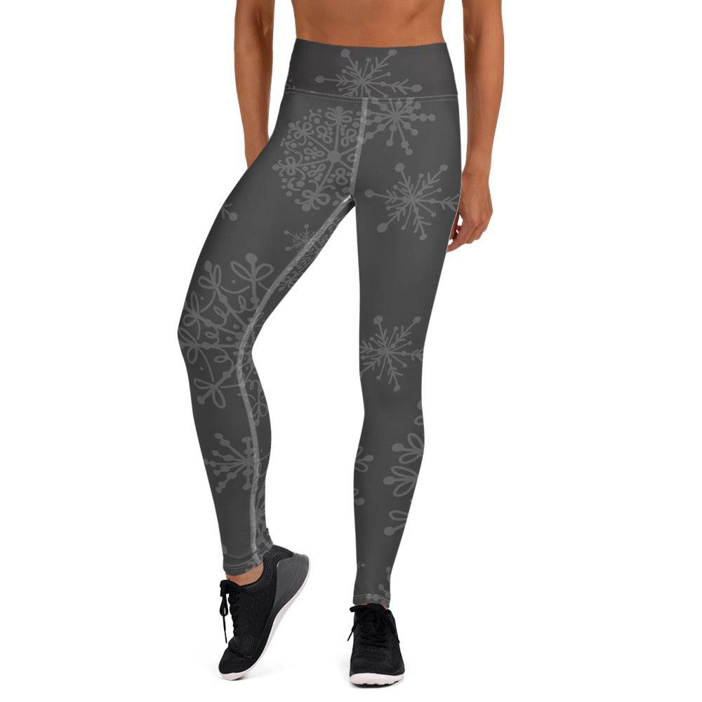 Charcoal and Grey Yoga Leggings - Powderaddicts