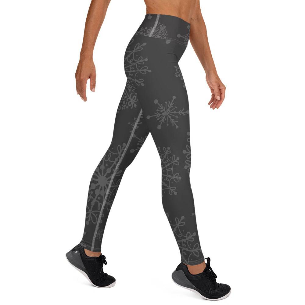 Charcoal and Grey Yoga Leggings - Powderaddicts
