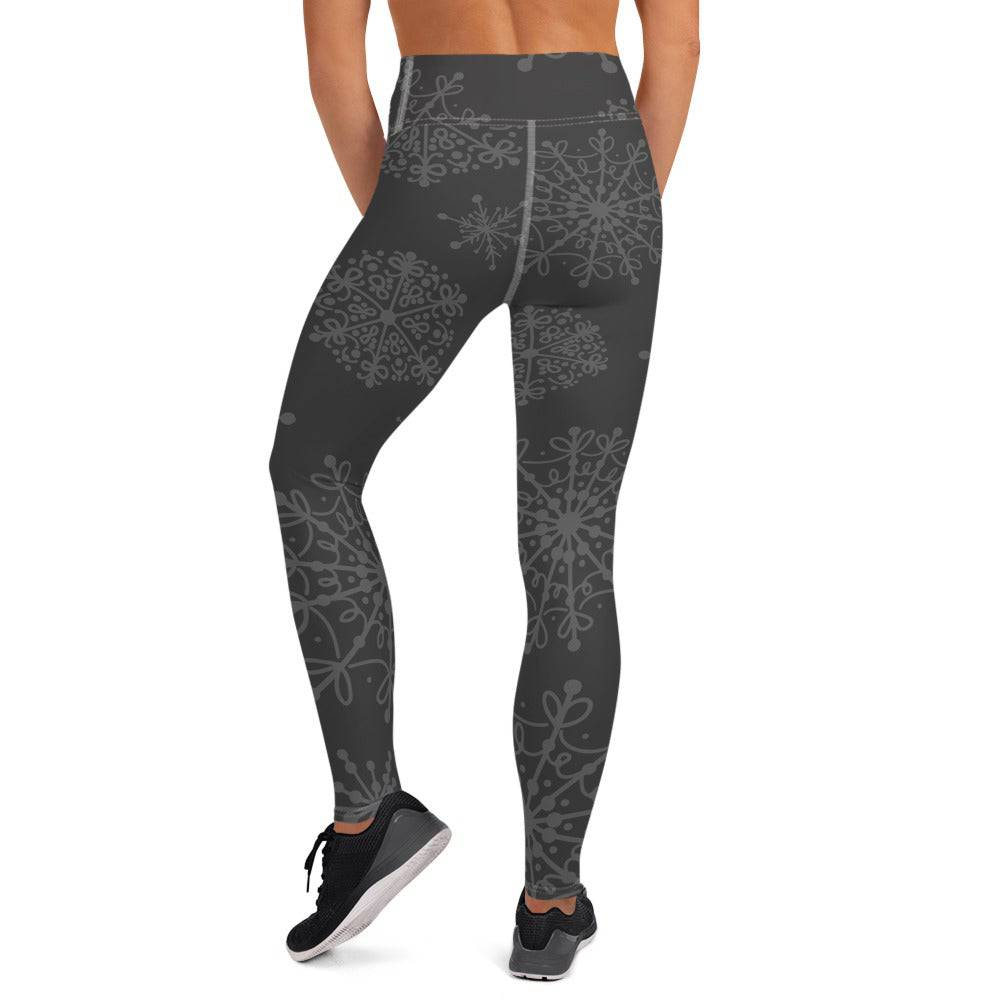 Charcoal and Grey Yoga Leggings - Powderaddicts