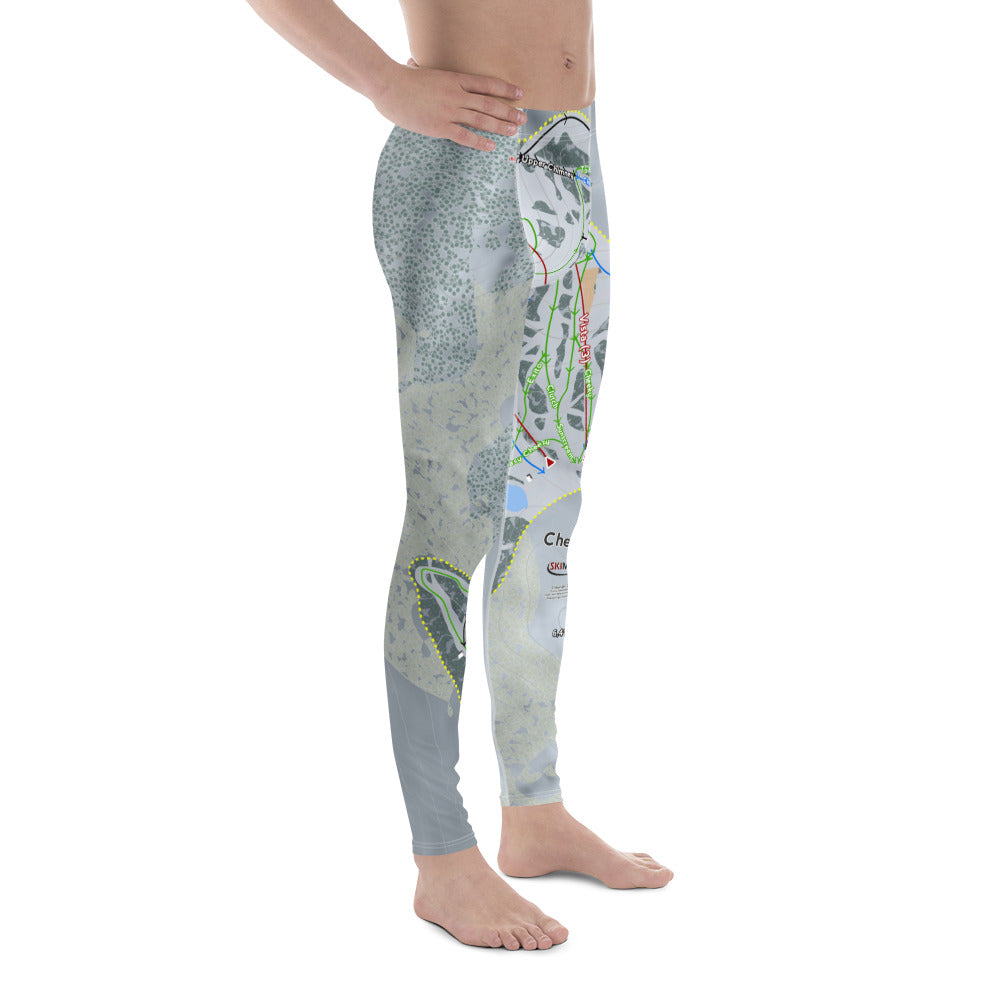 Cherry Peak, Utah Ski Trail Map Men's Base Layer Bottom - Powderaddicts