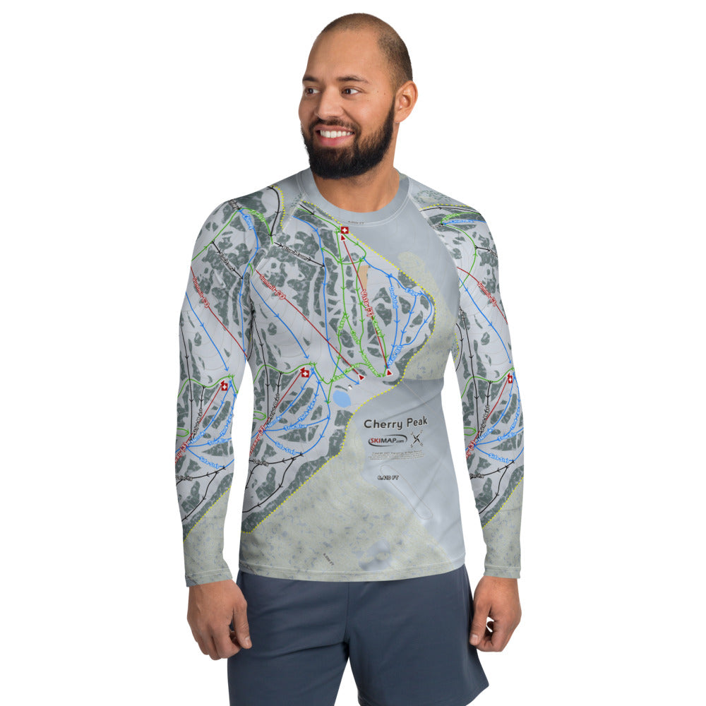 Cherry Peak, Utah Ski Trail Map Men's Base Layers