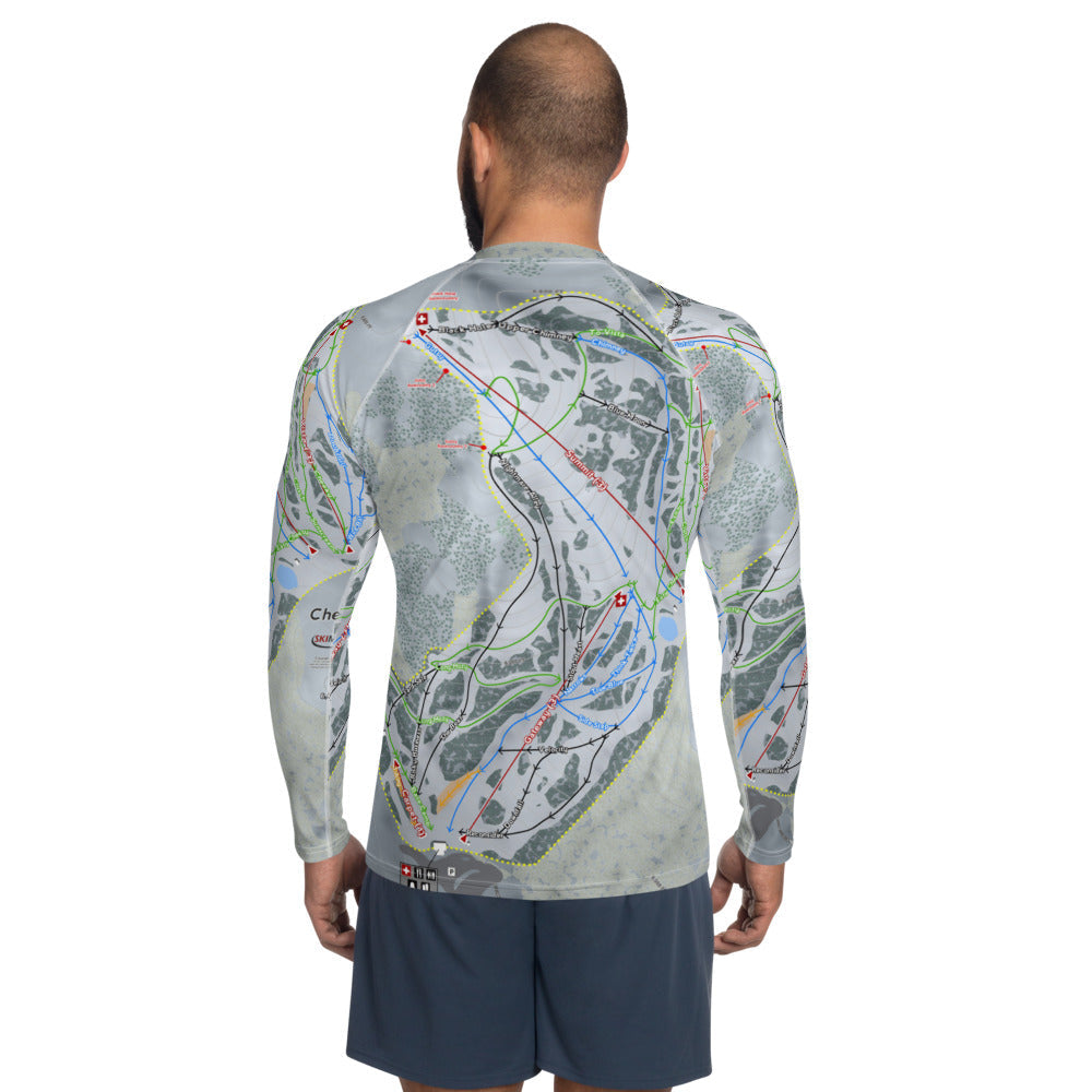 Cherry Peak, Utah Ski Trail Map Men's Base Layer Top - Powderaddicts