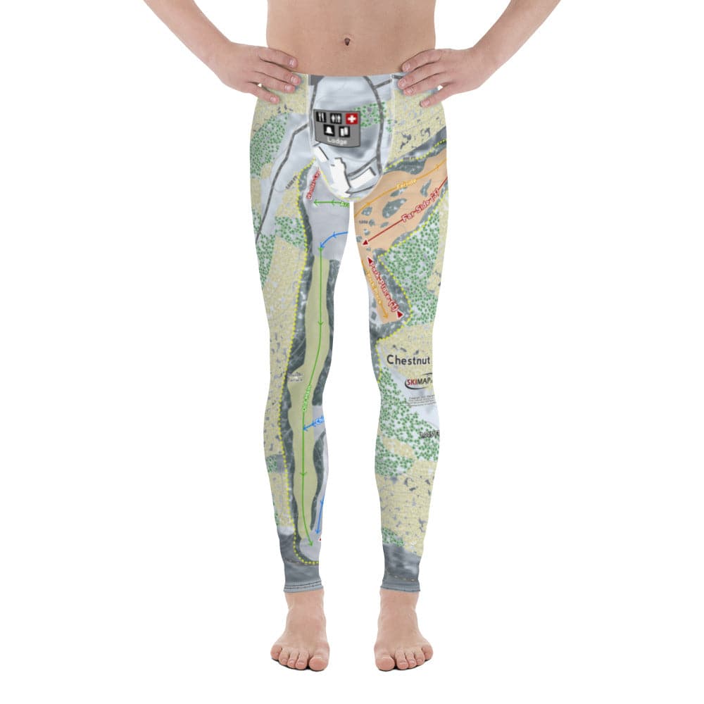 Chestnut Mountain, Illinois Ski Trail Map Men's Base Layer Bottom